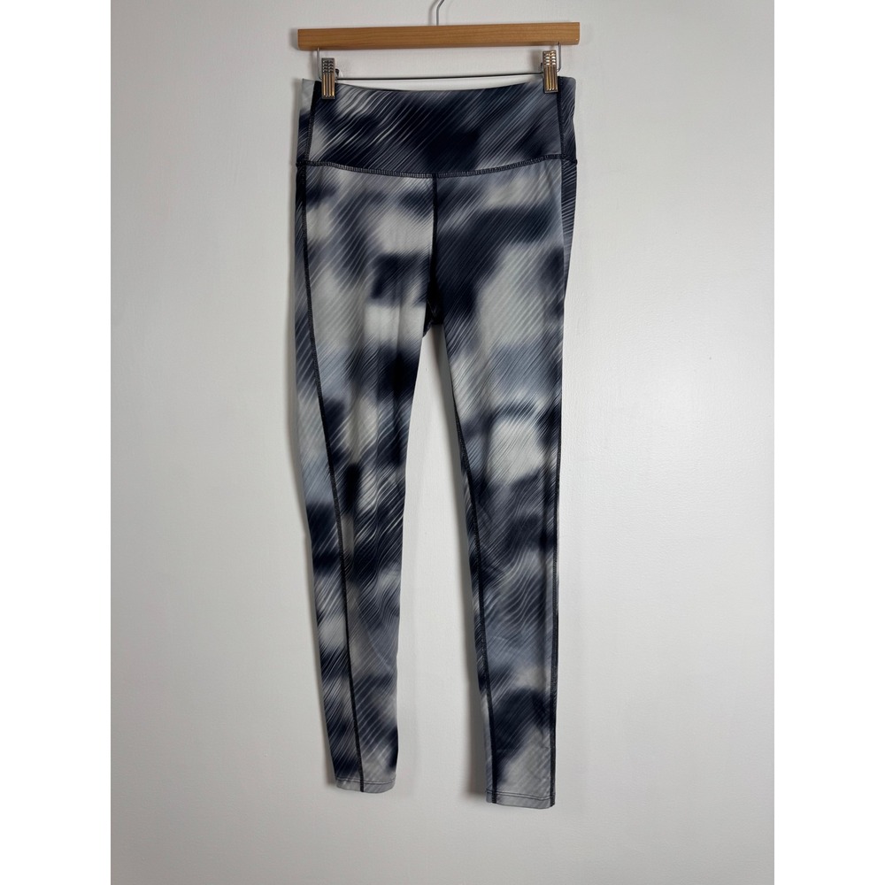 Activewear Athleta Womens Small Leggings Grey‎ White Abstract Print High Rise